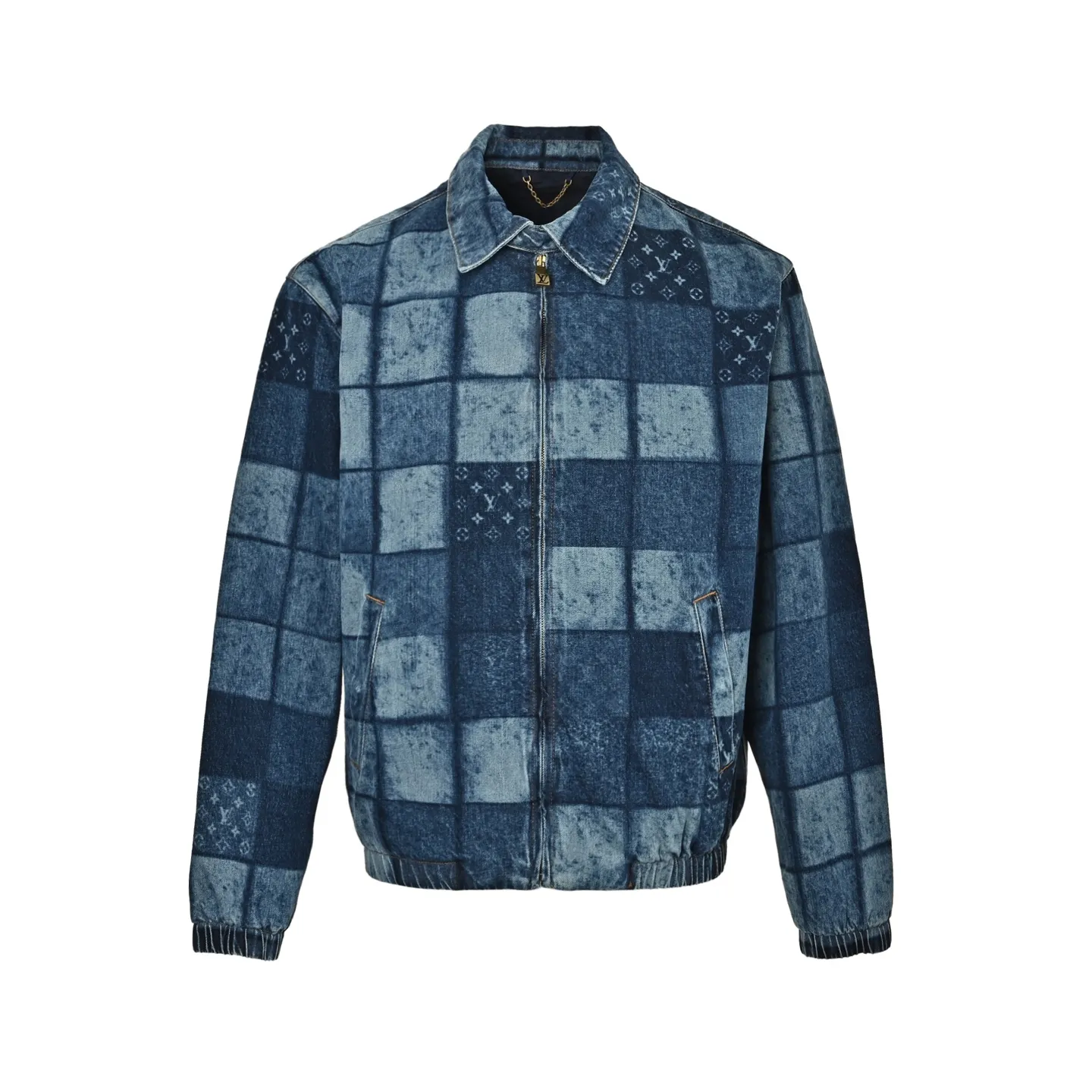 Louis Vuitton/Louis Vuitton burnt letter checkerboard denim jacket